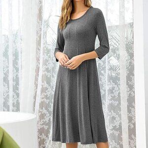 Hotouch  3/4 Sleeve A-line &  Flare Midi Long Dress Women's Size Medium